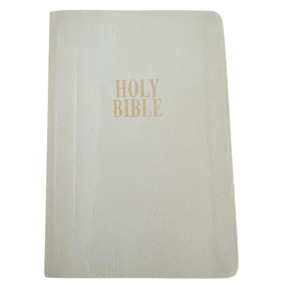 White Holy Bible New Baptism, 1st communion, conformation gift Easter gift